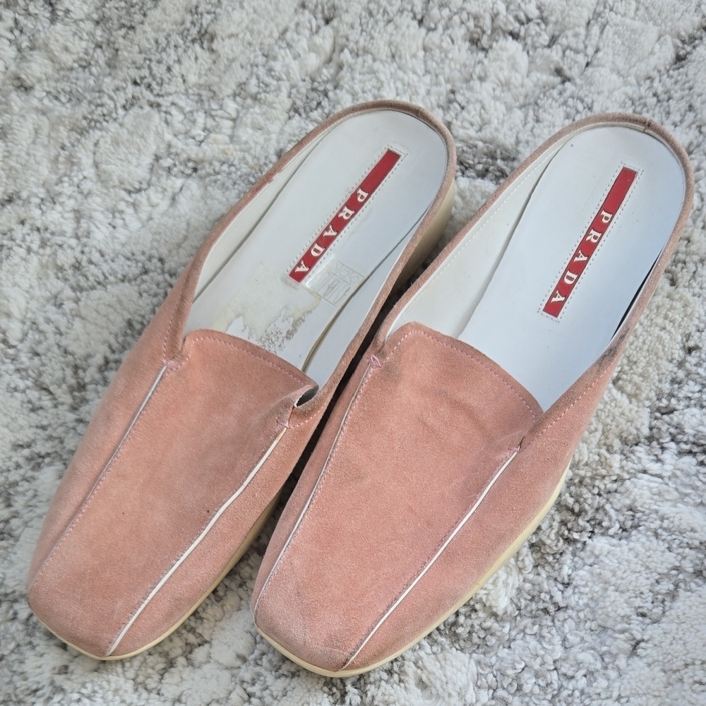 Prada Men's Pink Suede Loafers - Picture 3 of 12